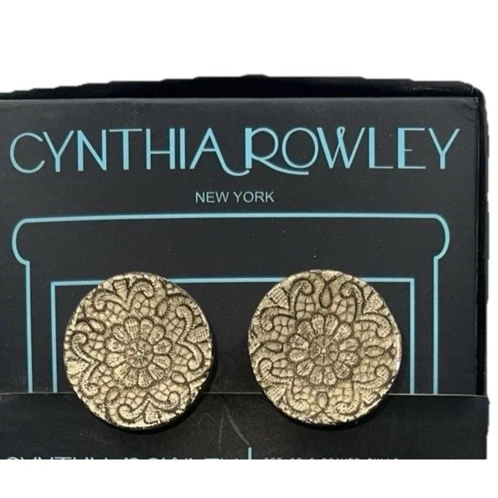 Cabinet Drawer‎ Knobs Cynthia Rowley Round Antiqued Gold Pulls Set of 3